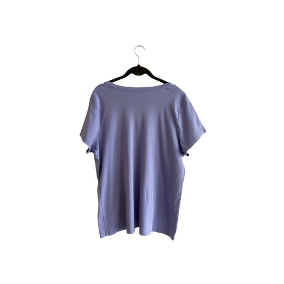 St. John's Bay Short Sleeve V-Neck T-Shirt-Lavender-Size 1X - Picture 2 of 5
